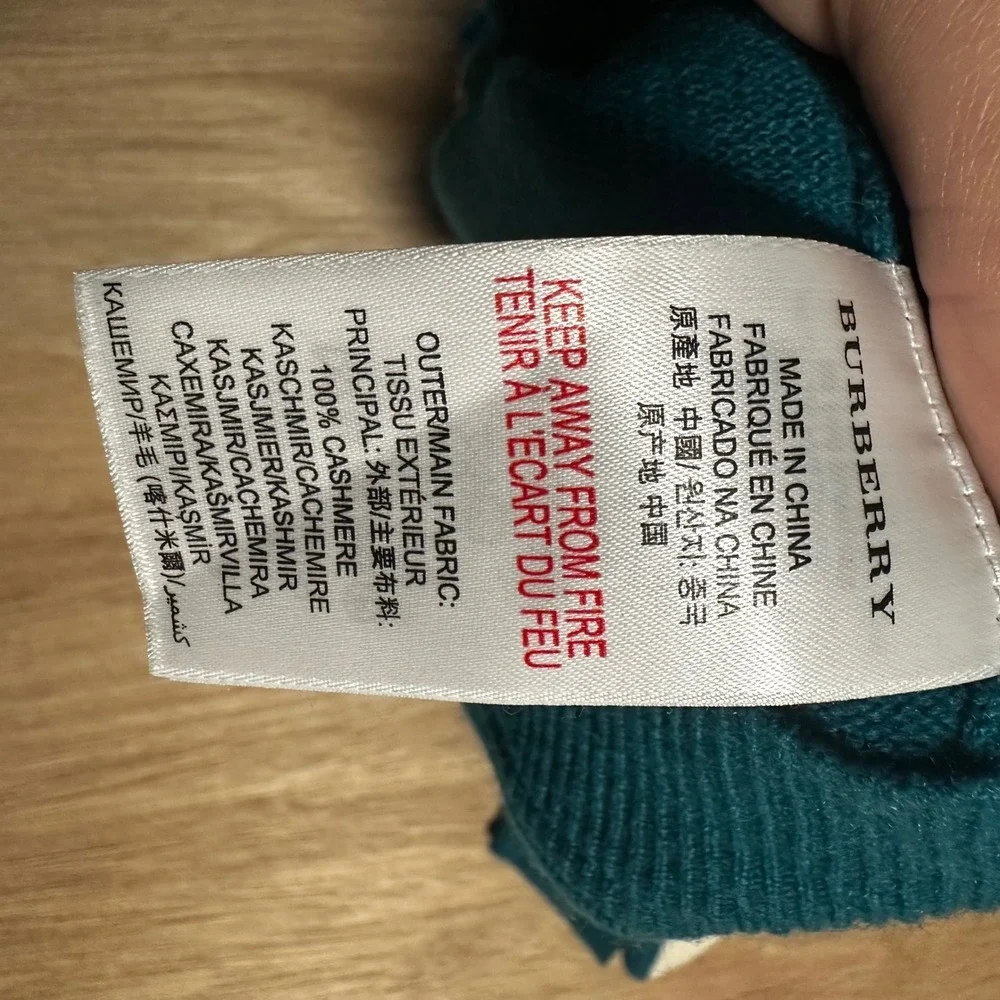 Burberry Kids Cashmere Sweater Explore Adventure Boat Blue Cream 14Y